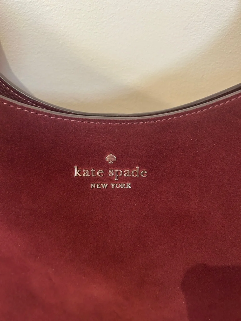kate spade Suede Hobo Bag in Burgundy - Picture 2 of 3
